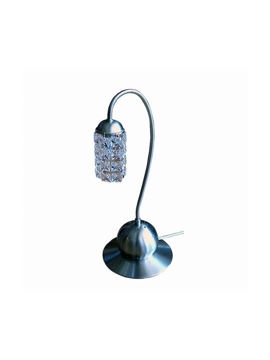 DITS Lighting Crystal Table Lamp with Silver Shade and Base