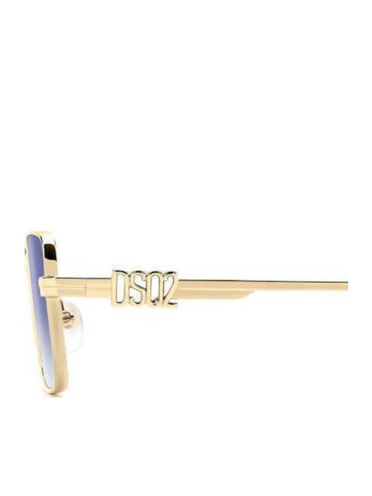 Dsquared2 Unisex Ochelari de soare cu Auriu Cadru și Aur Lentilă D2 0104/S LKS/08