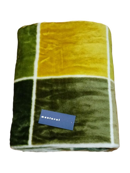 Manterol Casa Travel Armchair Throw Two Sides Velvet 130x160cm Green