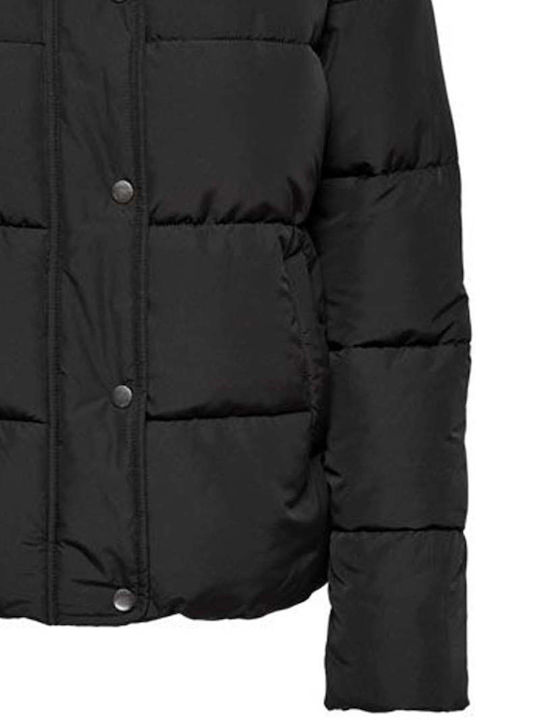 Kurz Damen Puffer Jacke Schwarz