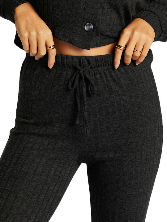 So Easy Women's Fabric Trousers Flared Black (BSD/BLACK SANDS)