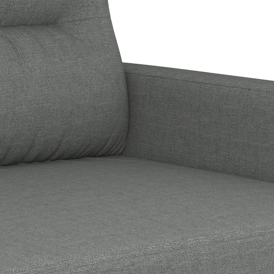 Living Room Furniture Set 3-Seater & 2-Seater & Stool Gray
