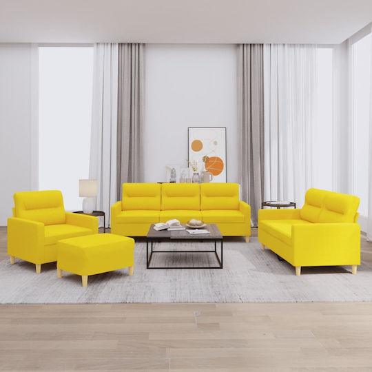 Set de Sufragerie 3 Scaune & 2 Scaune & Fotoliu & Scaun & Taburet Light Yellow