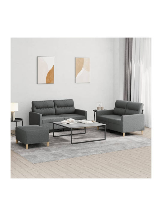 Set de Sufragerie 2 Scaune & 2 Scaune & Taburet Gri închis