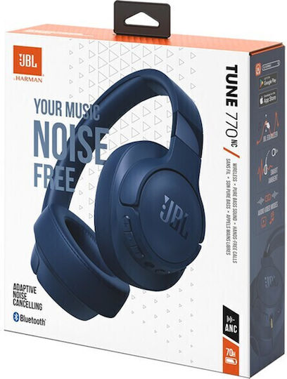 JBL Live 770NC Kabellos / Kabelgebunden Über Ohr Kopfhörer mit 65 Stunden Betriebszeit und Quick Charge Blau