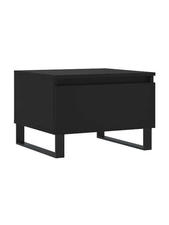 Square Wooden Side Table Black L50xW46xH35cm