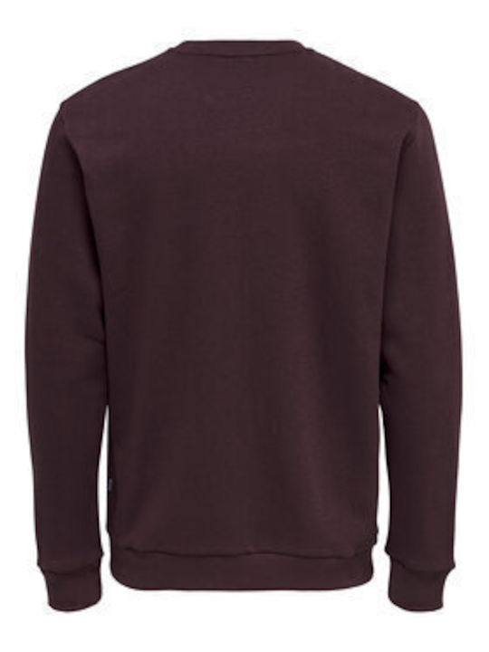 Only & Sons Men's Long Sleeve Sweater Burgundy