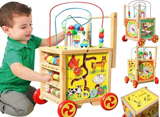 Kruzzel Labirint Cub de Activități din Lemn cu muzică pentru 12++ Luni