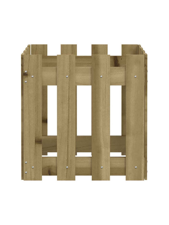 vidaXL Кутия за саксии Дърво Бежов 40x40x40см.