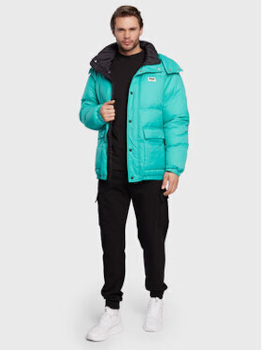 Fila Herren Winter Jacke Puffer Πράσινο.