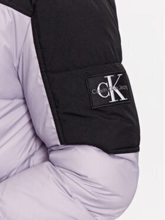 Calvin Klein Ανδρικό Χειμωνιάτικο Μπουφάν Puffer Μωβ