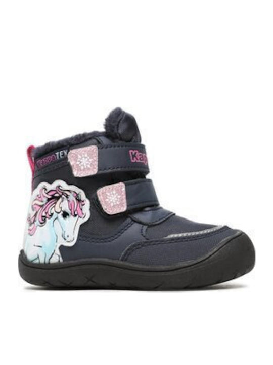 Kinder-Schneestiefel mit Klettverschluss Marineblau