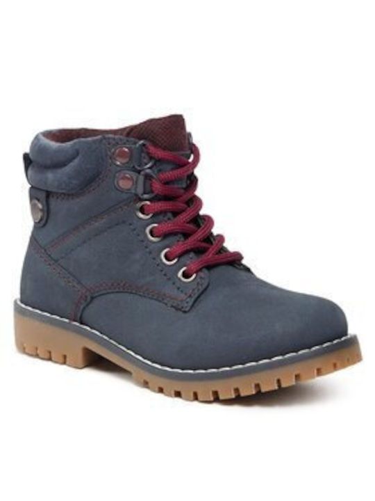 Mayoral Kids Leather Boots Navy Blue