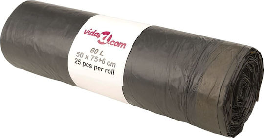 vidaXL Trash Bags Capacity 60lt with Drawstring 50x81cm 250pcs Black