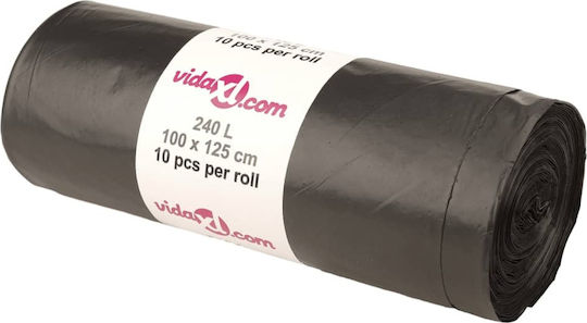 vidaXL Trash Bags Capacity 240lt 100x125cm 150pcs Black
