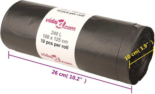 vidaXL Trash Bags Capacity 240lt 100x125cm 150pcs Black