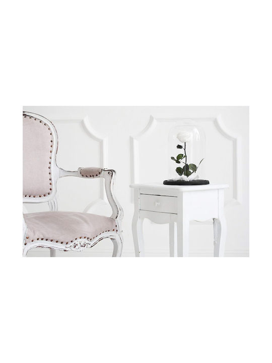 Trandafir Etern White 22cm în Yala cu LED