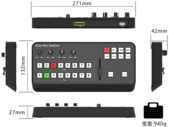 OutletVideo Vmix Mini Switcher Control Panel Midi