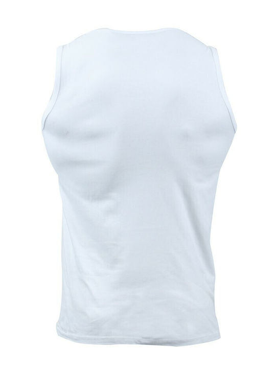 H&S Men's Sleeveless Undershirt White