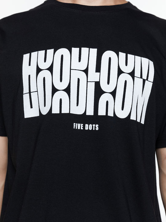 HoodLoom Herren T-Shirt Kurzarm Schwarz