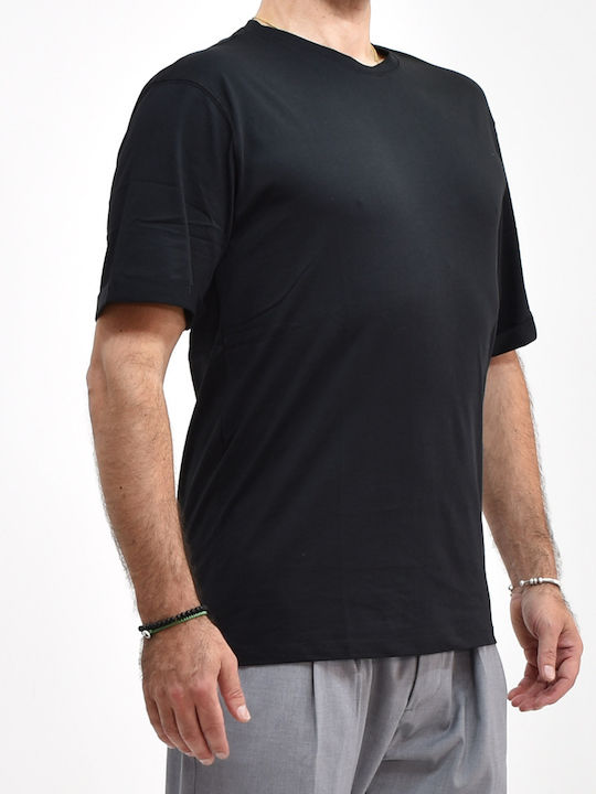 Aris Tsoubos Men's Blouse Turned Sleeve At2230 Ανδρικό T-shirt Κοντομάνικο Μαύρο