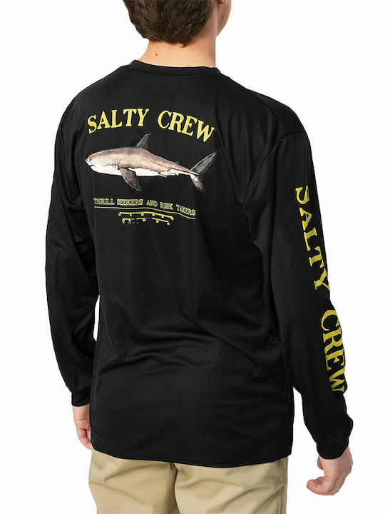 Salty Crew Bruce Men's Athletic Long Sleeve Blouse Black