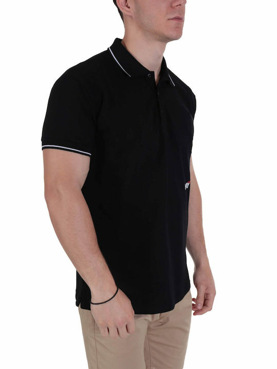 Ice Play Bluza Bărbătească cu Mânecă Scurtă Polo BLACK