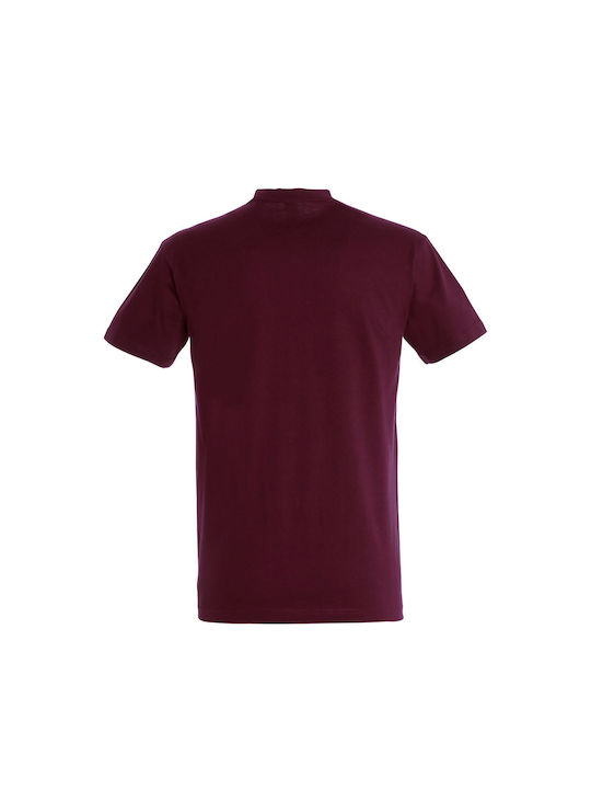 T-shirt Bărbătesc cu Mânecă Scurtă Burgundia