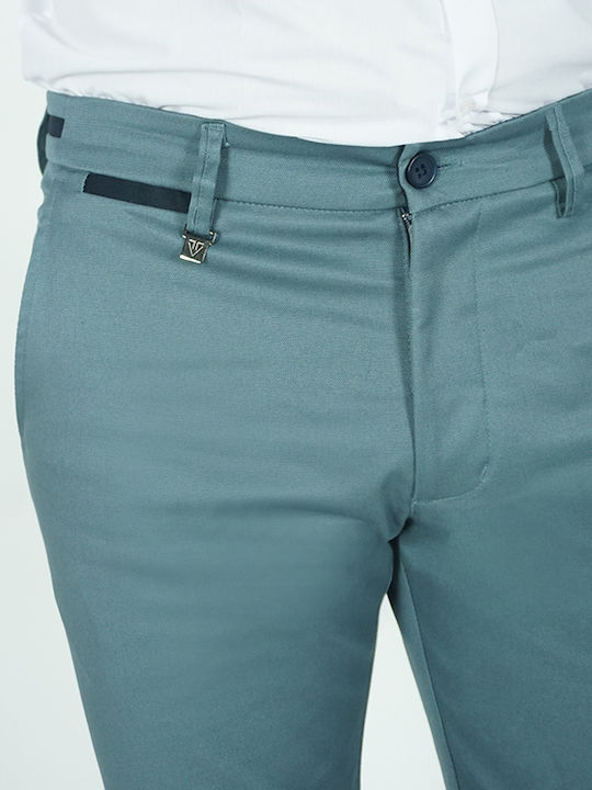 Herren Chinos Elastisch Slim Fit Hellblau