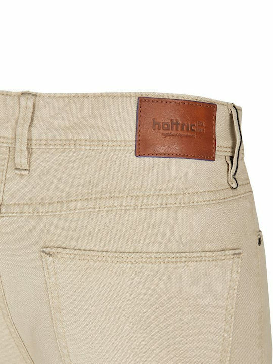 Hattric Men's Trousers Chino Elastic in Relaxed Fit Beige