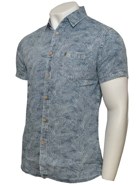 Garage Fifty5 Garage Men's Shirt Short Sleeve Cotton Navy Blue