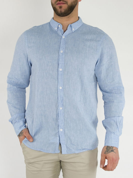 Huxley & Grace Men's Shirt Long Sleeve Linen Silicon