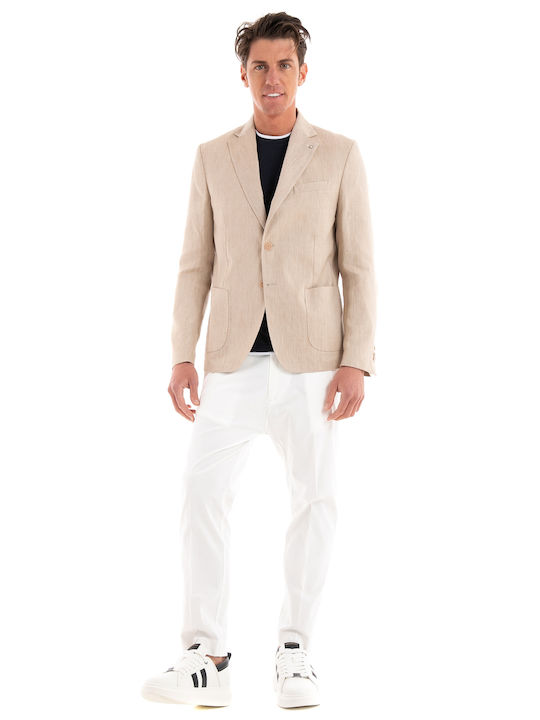 Paul Miranda Blazer Men's Suit Jacket Beige