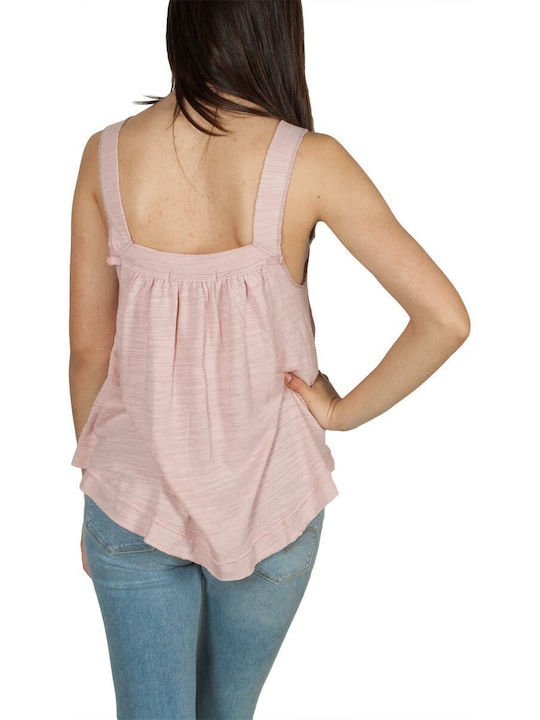 Free People Women's Summer Blouse Cotton Sleeveless Pink