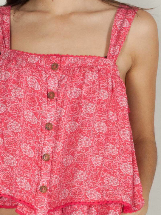 Women's Summer Crop Top Sleeveless Red
