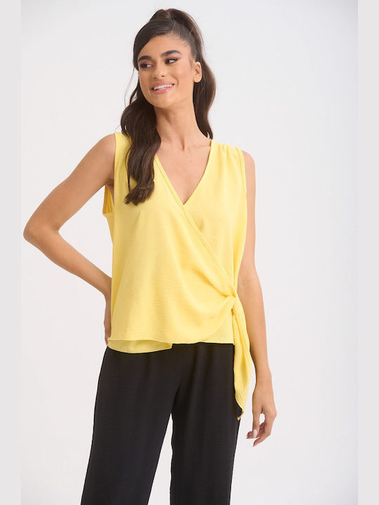 Boutique Women's Summer Blouse Sleeveless Yellow