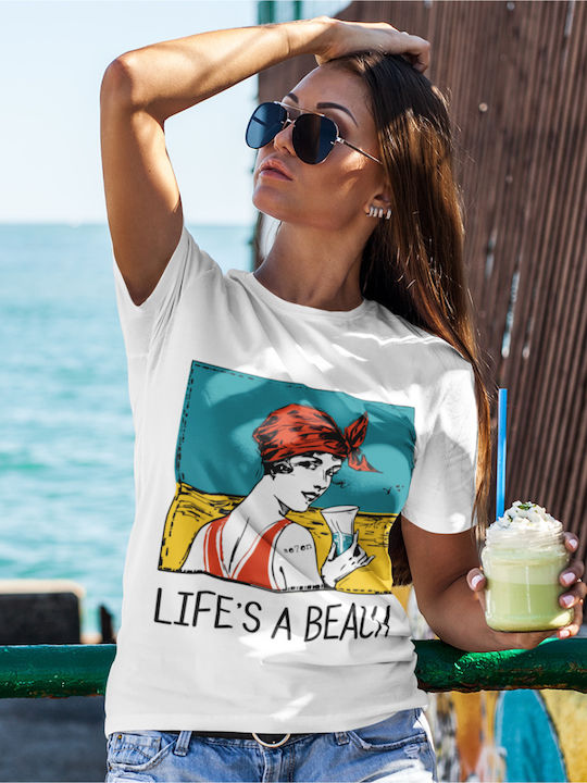 TKT Life Is A Beach W Γυναικείο T-shirt Λευκό