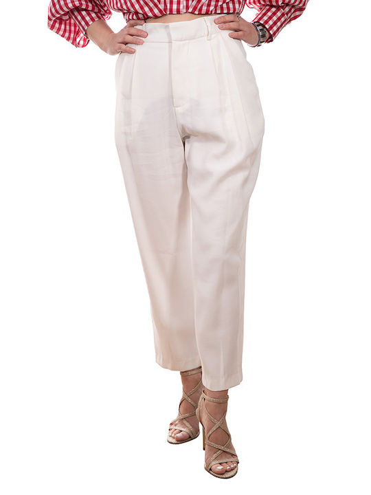 Avant Garde Women's Fabric Trousers Beige