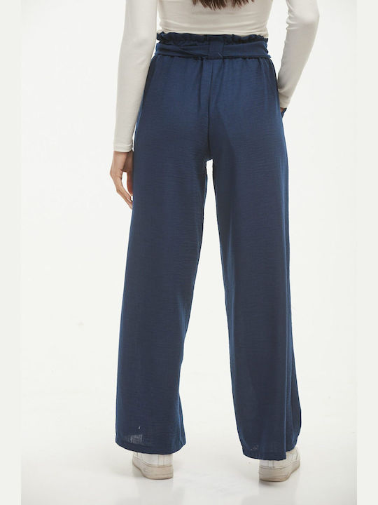 Boutique Women's Linen Trousers Blue