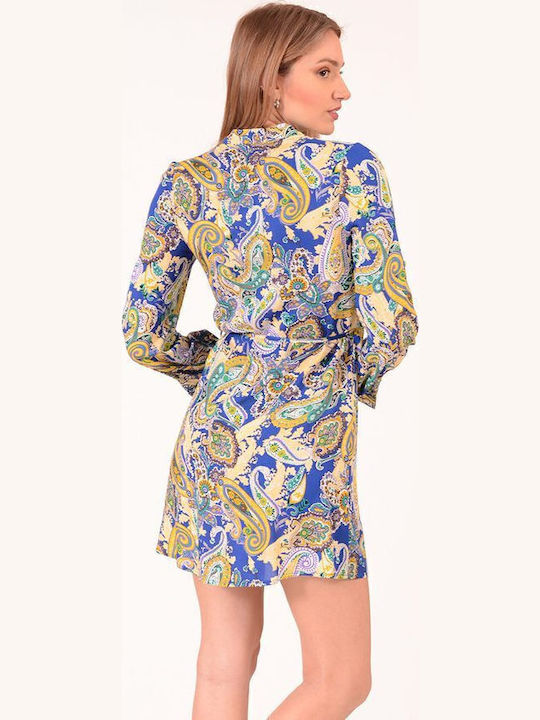 Mini Abend Hemdkleid Wickel mit Rüschen