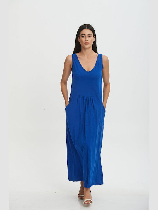 BeWear Καλοκαιρινό Maxi Φόρεμα Μπλε ρουά