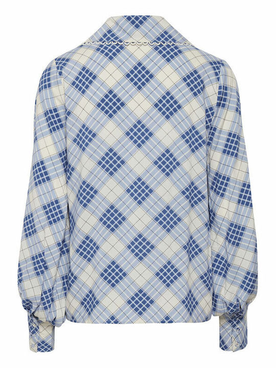 ICHI Women's Long Sleeve Shirt True Blue