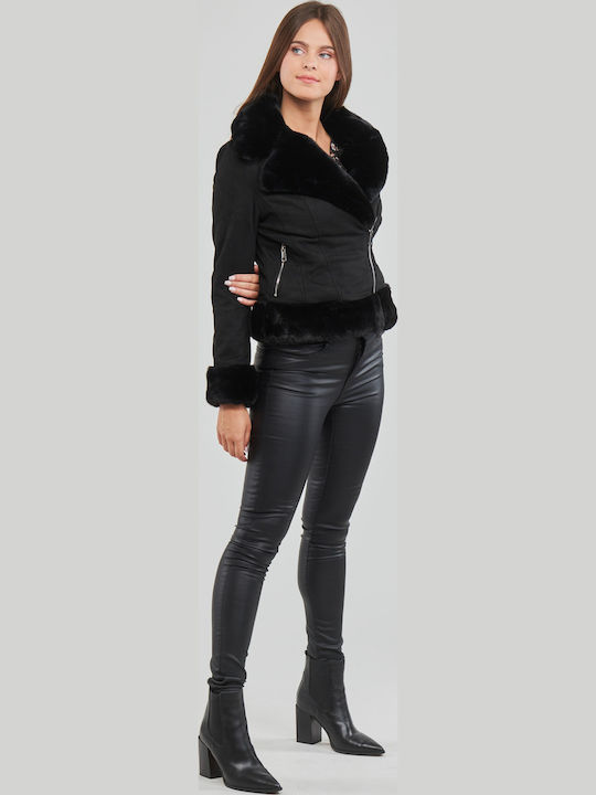 Liliette Short Women's Puffer Jacket for Winter Black