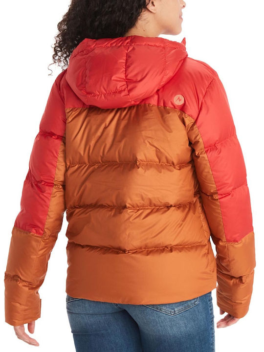 Marmot Women's Short Puffer Jacket for Winter Brown