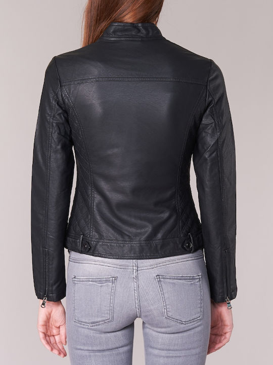 Puir Damen Biker Jacke Schwarz
