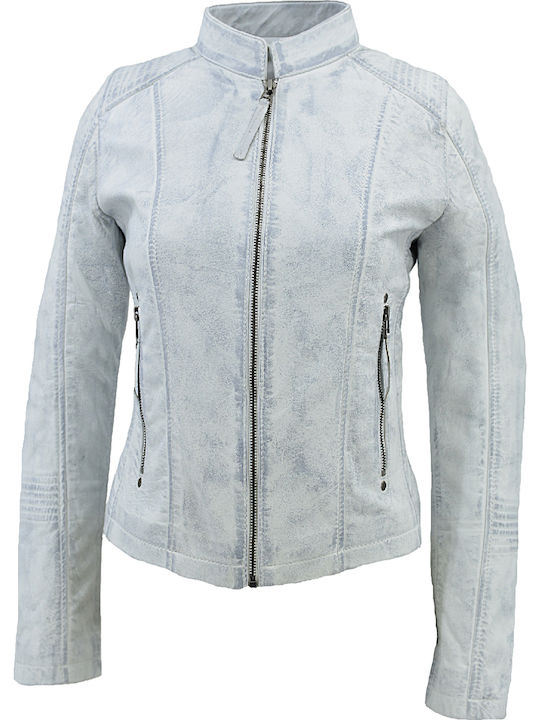 Δερμάτινα 100 Damen Bikerjacke ΑΣΠΡΟ