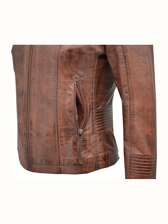 Piele Jachetă de femei Biker Jacket Coniac