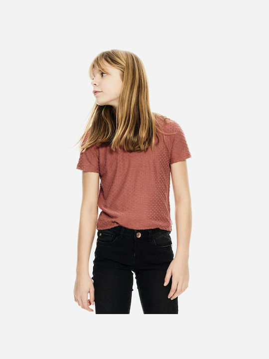 Garcia Jeans Kids Blouse Short Sleeve Brown Dots Relief