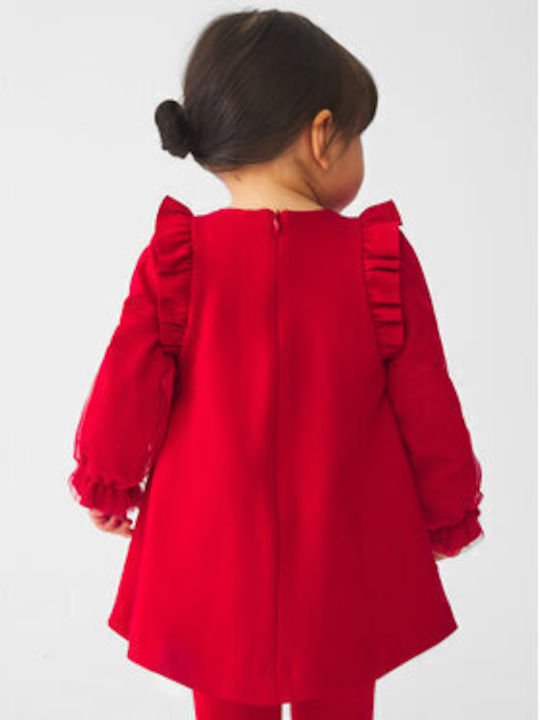 Abel & Lula Kids Dress Long Sleeve Red