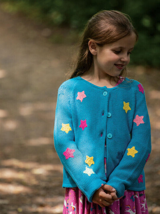 Frugi Kids Cardigan Knitted Blue Stars